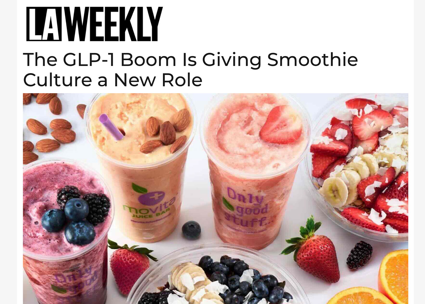 Movita Juice Bar Featured in LA Weekly Amid the GLP-1 Boom